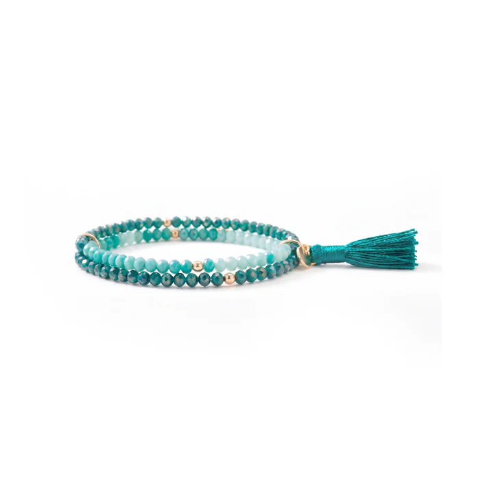 Pulsera Doble Cristal Verde Luxenter — A&E Martínez Joyeros Alcalá de Henares